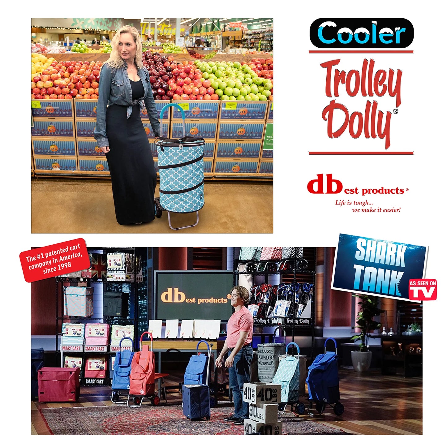 dbest products Bigger Cooler Trolley Dolly, Moroccan Tile Insulated Folding Shopping Cart with Removable Bag Rolling Beach Tote Cooler with Wheels  Pop Up Golf