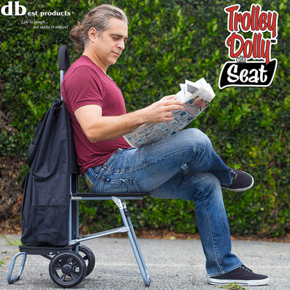 Trolley Dolly with Seat - Black