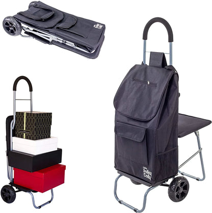 Trolley Dolly with Seat - Black
