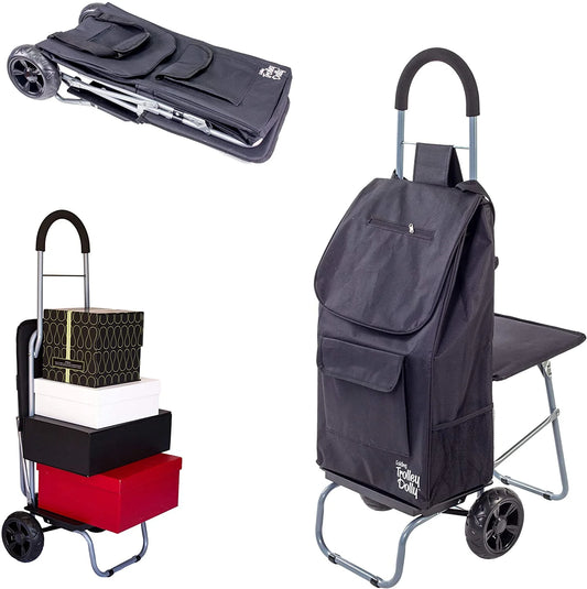 Trolley Dolly with Seat - Black