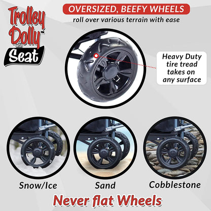 Trolley Dolly with Seat - Black