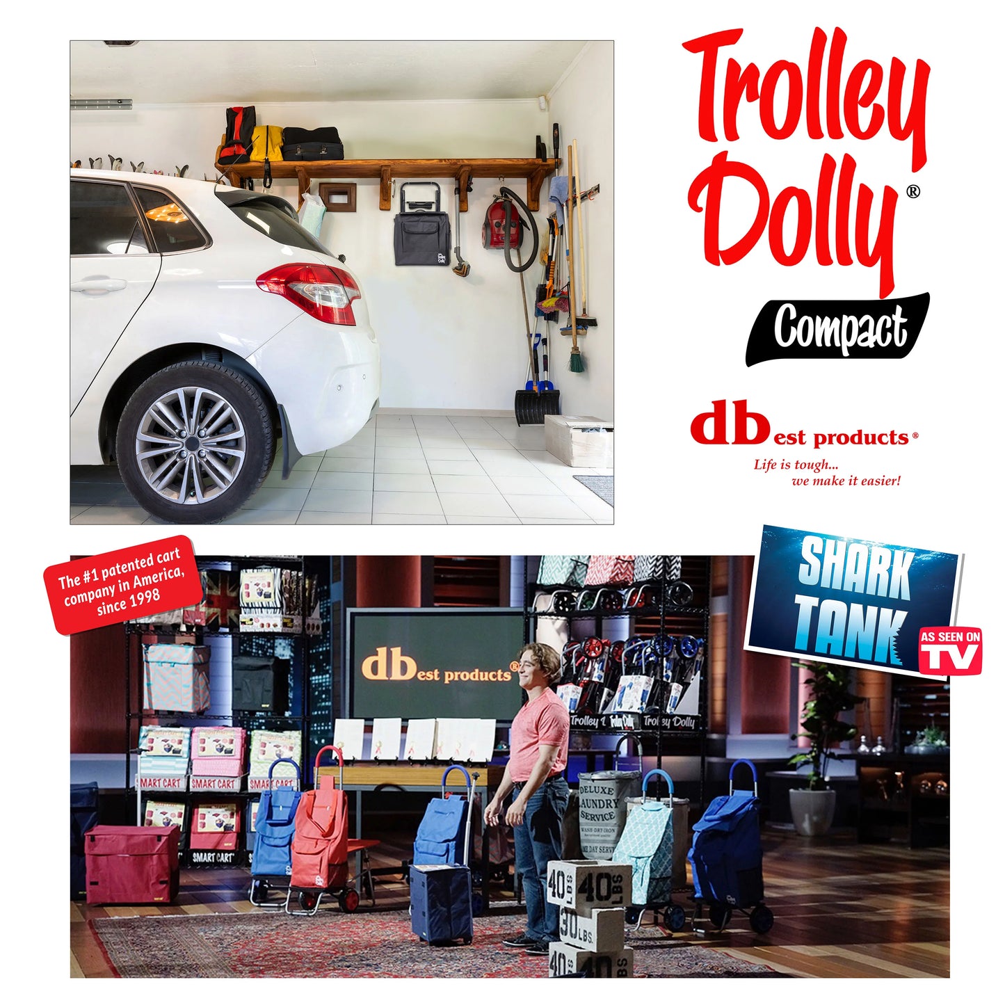 Trolley Dolly Compact , Black Foldable Shopping cart for Groceries with Wheels and Removable Bag and Rolling Personal Tote Handtruck