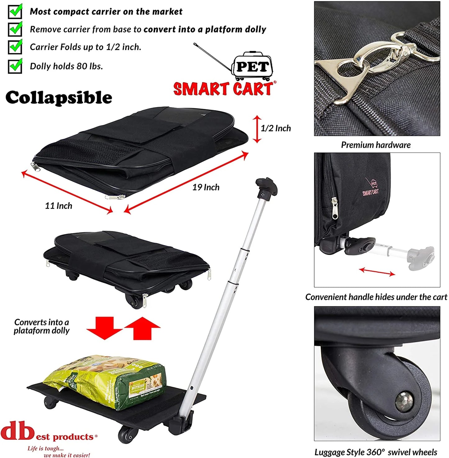 Pet Smart Cart - Black
