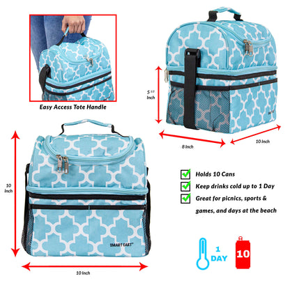 dbest products Ultra Compact Cooler Smart Cart Lunch Bag Insulated Tote Women Men Camping Accessories Beach Loncheras para Mujer Hombres, Moroccan Tile