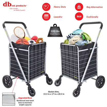 Cruiser Cart Deluxe Premium Liner Bag 15. 5" X 17" X 20. 5" (Only Cover, Handcart not Included) Shopping Laundry with Easy Detachable Hook and Loop Attachments Bolsa para Carritos de Compras