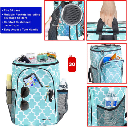 Ultra Compact Cooler Smart Cart Backpack, Moroccan Tile