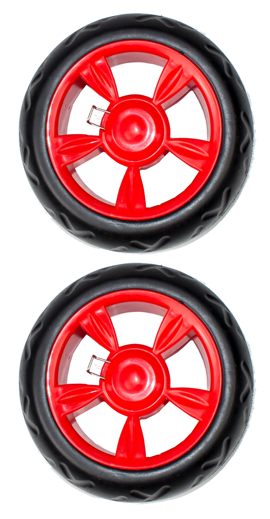 Pair of Two Beefy Wheels Replacement -  Red