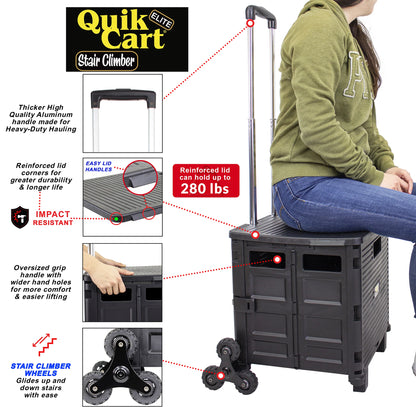 Quik Cart Elite Stair Climber, Black