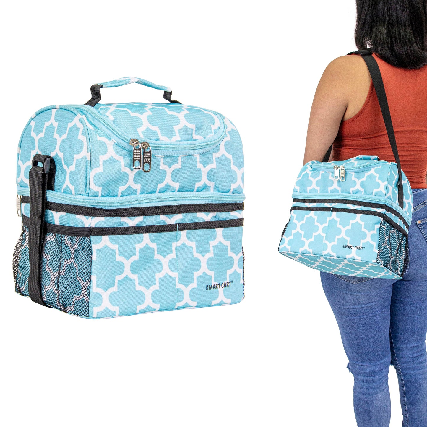 dbest products Ultra Compact Cooler Smart Cart Lunch Bag Insulated Tote Women Men Camping Accessories Beach Loncheras para Mujer Hombres, Moroccan Tile