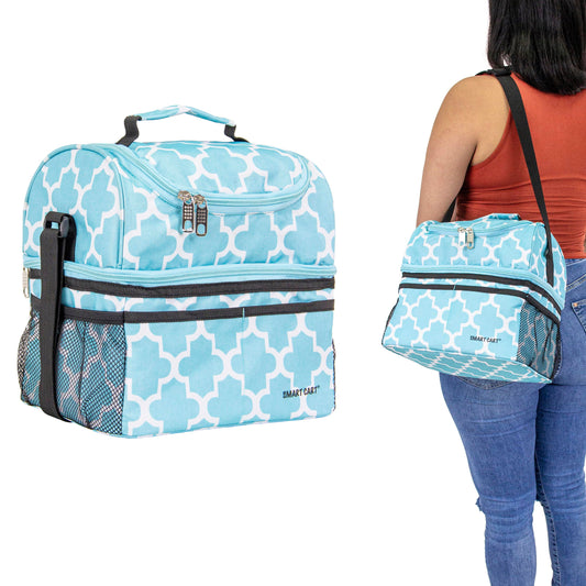 dbest products Ultra Compact Cooler Smart Cart Lunch Bag Insulated Tote Women Men Camping Accessories Beach Loncheras para Mujer Hombres, Moroccan Tile