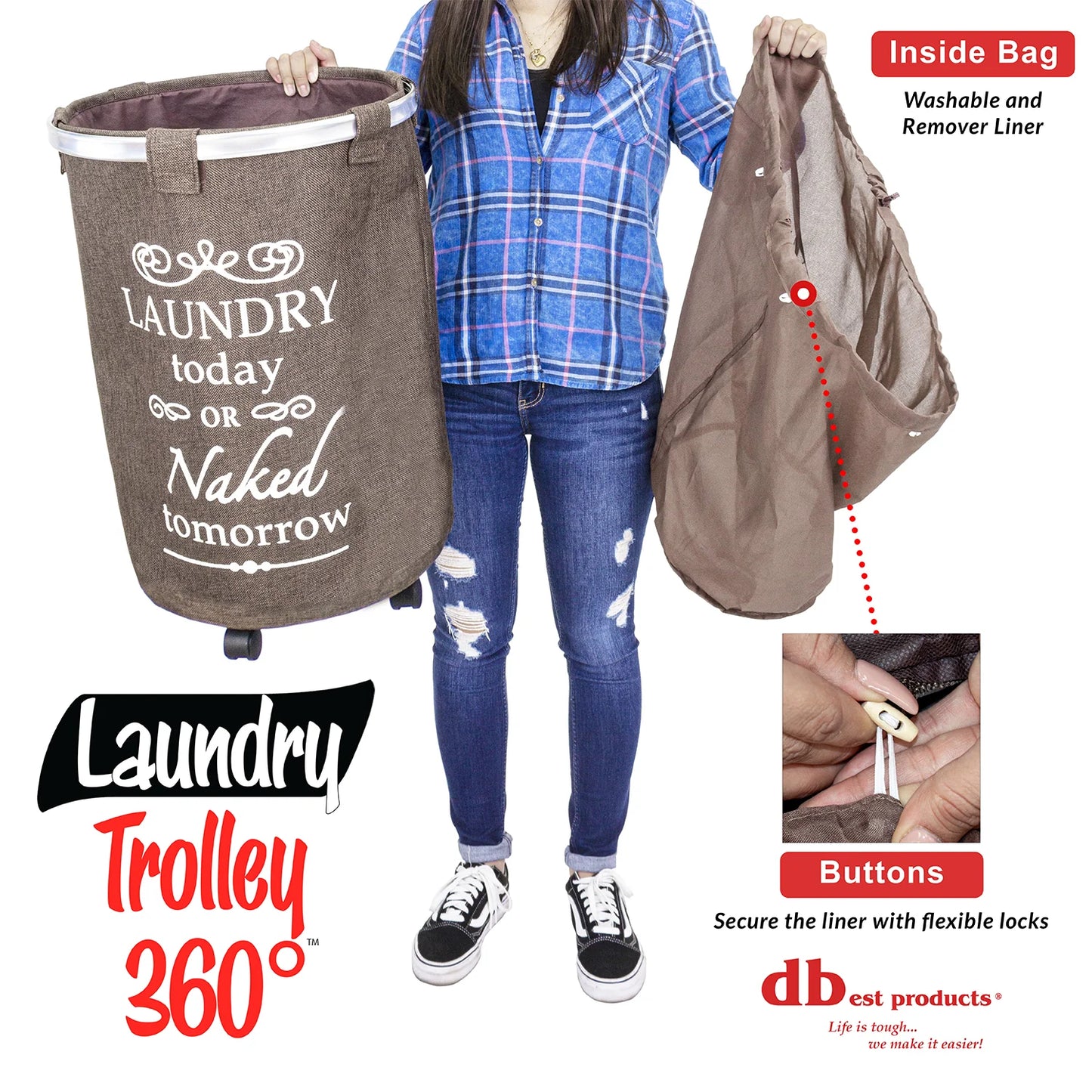 Laundry Trolley 360, Brown