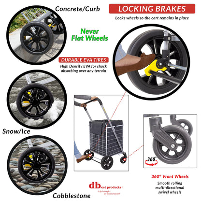 Cruiser Cart Deluxe Premium Liner Bag 15. 5" X 17" X 20. 5" (Only Cover, Handcart not Included) Shopping Laundry with Easy Detachable Hook and Loop Attachments Bolsa para Carritos de Compras